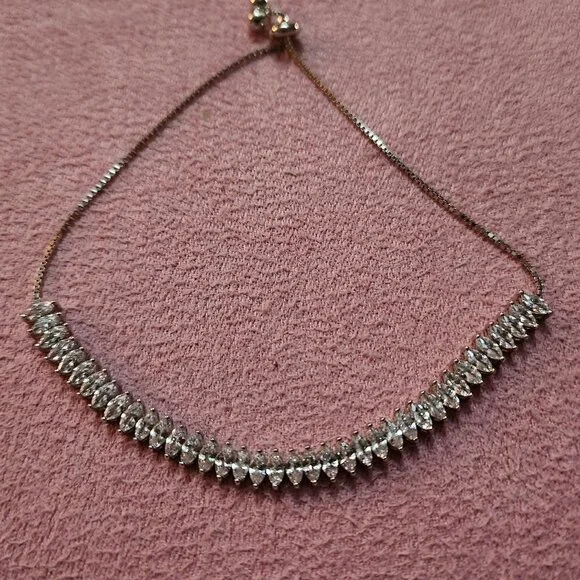 Bella Luce Sterling Silver Rhodium Marquise Bracelet - Picture 6 of 9